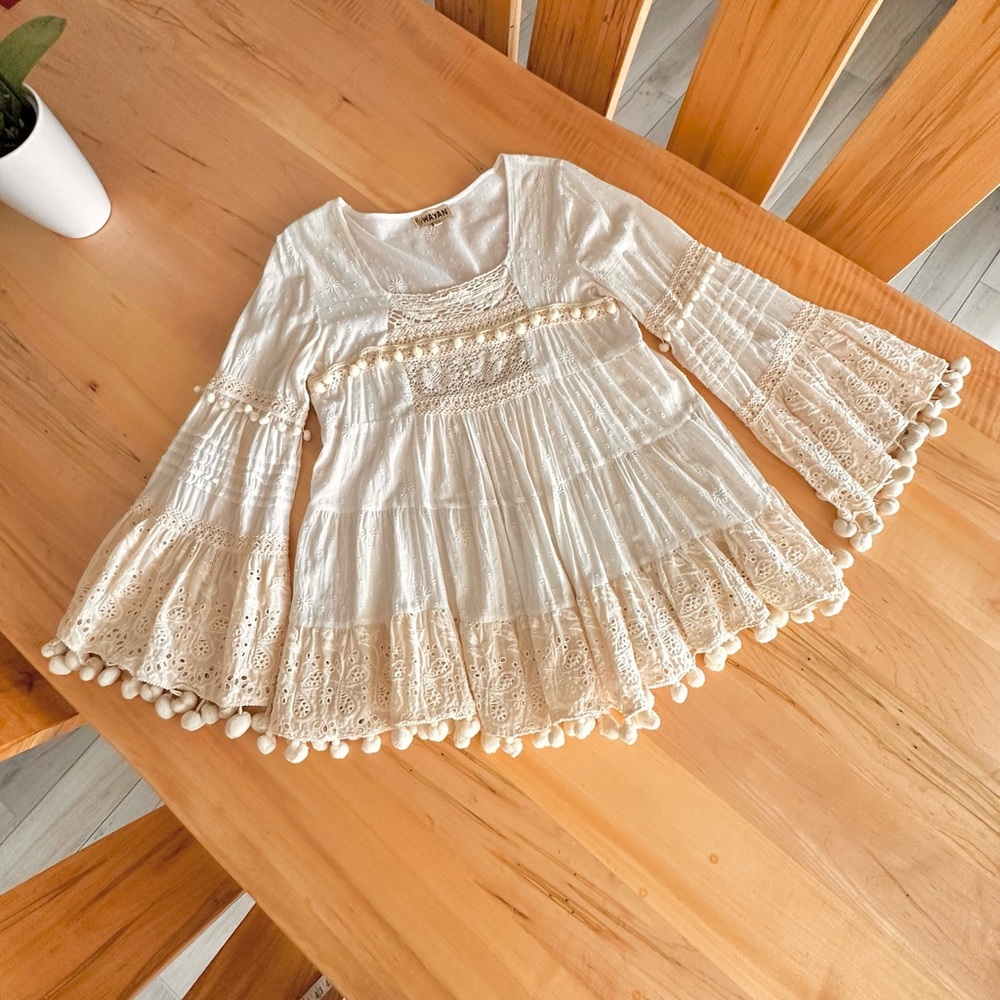 WAYAN bohemian babydoll top